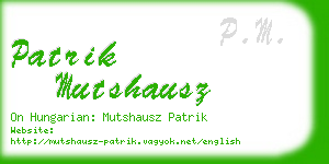 patrik mutshausz business card